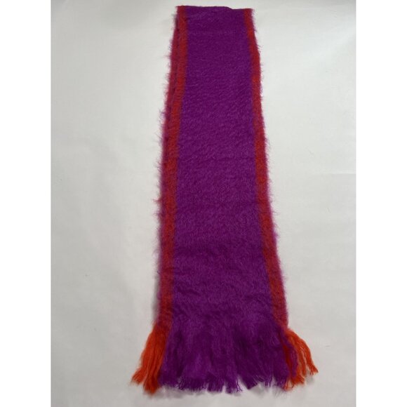 Lovat & Green Fringe Wool Blend Scarf in Purple - Picture 2 of 5